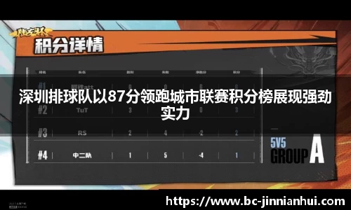 深圳排球队以87分领跑城市联赛积分榜展现强劲实力